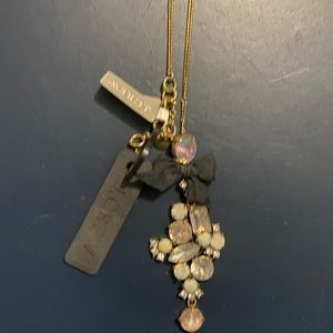 JCrew Crystal and bow necklace NWT